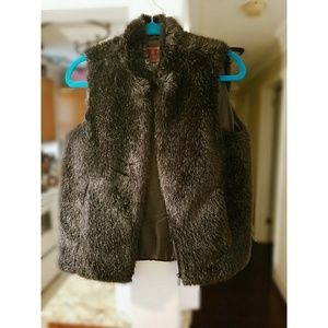 Lauren by Ralph Lauren | Black faux fur vest